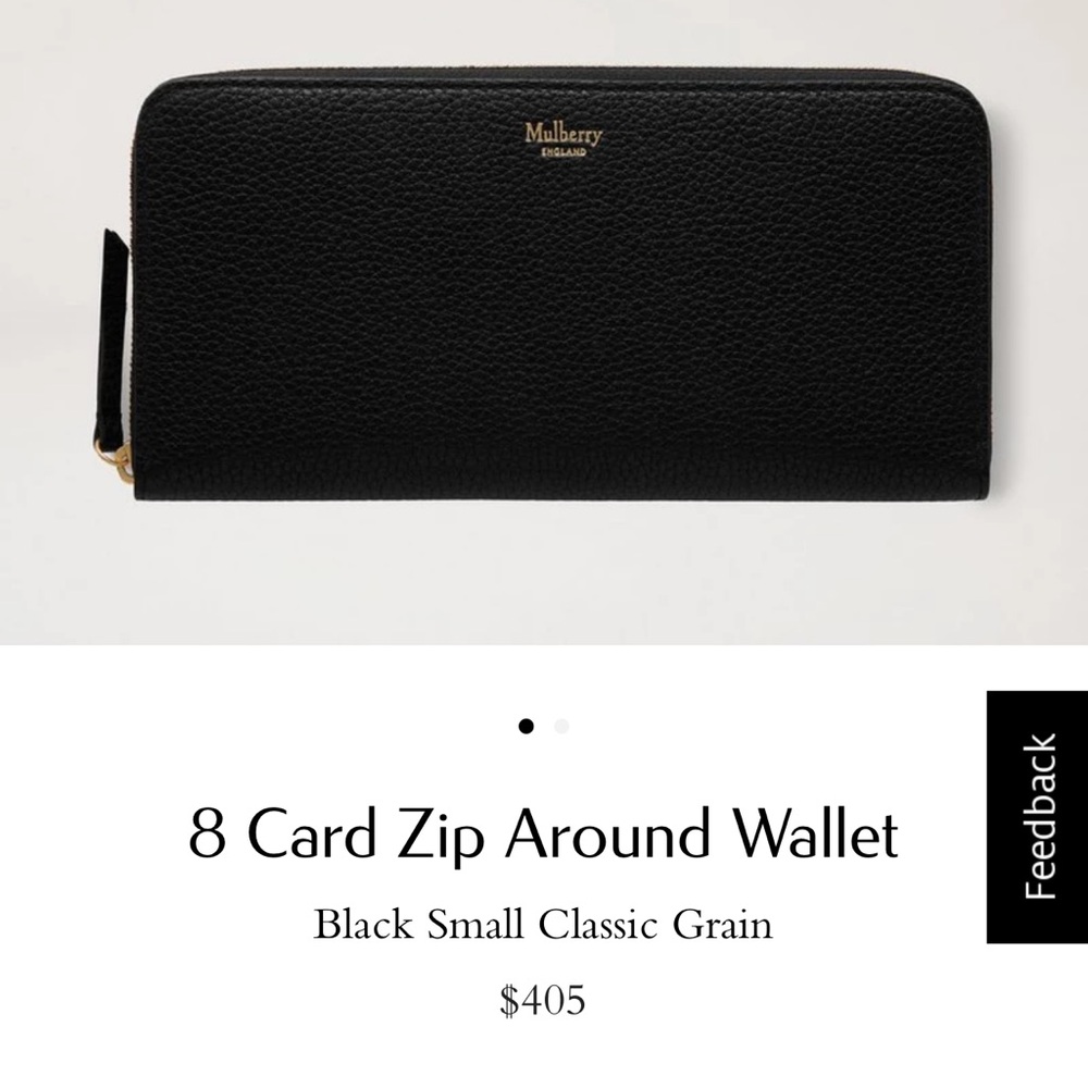 Authentic Mulberry 8 Card Zip Around Wallet (Gently Used)